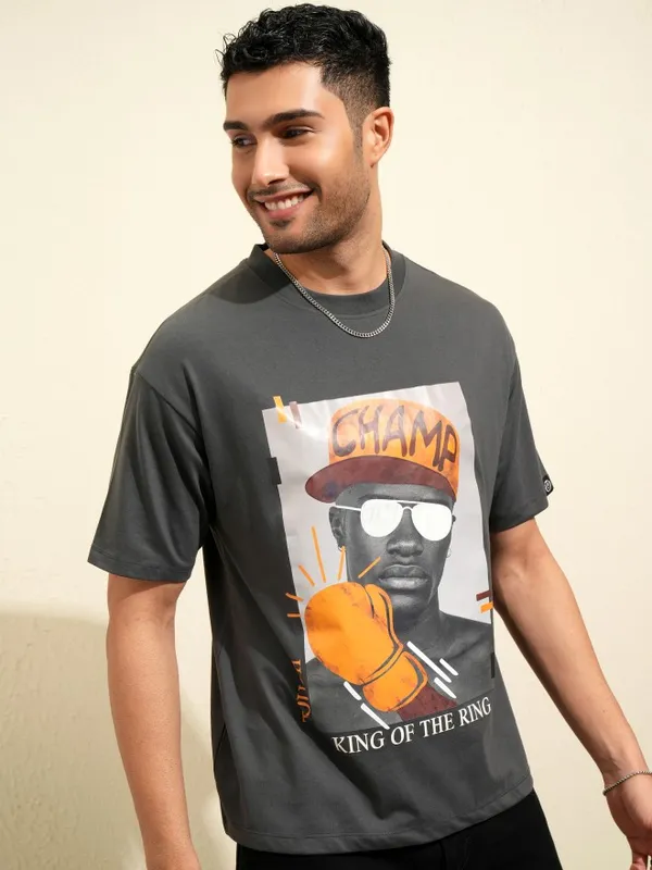 Men Printed Round Neck T-Shirt