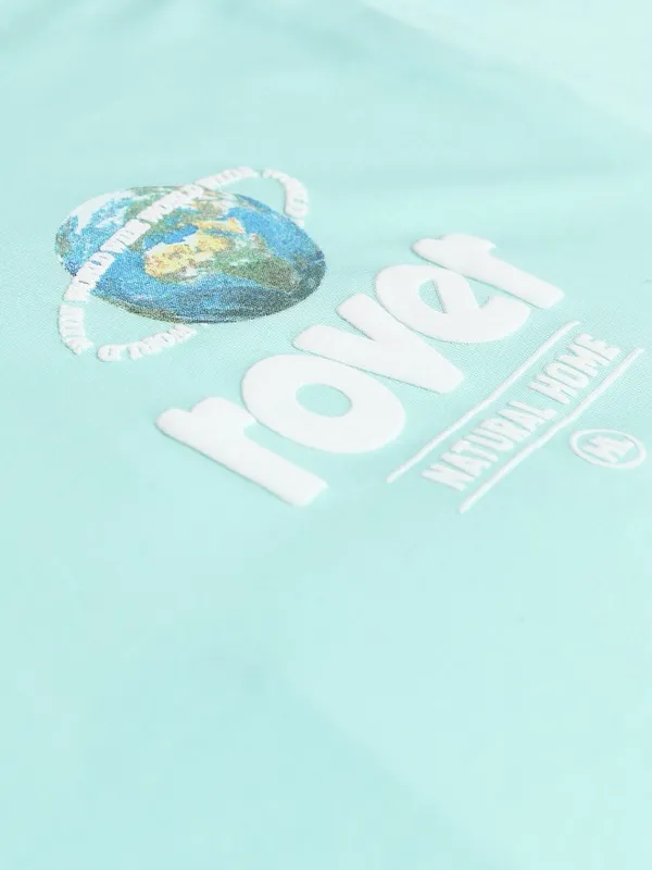 Highlander Men Sea Green Printed Round Neck Relaxed Fit T-Shirt