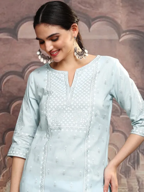 Embroidered Straight Kurta