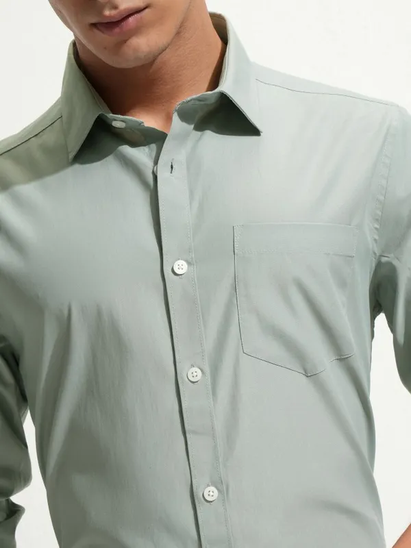 Highlander Men Green Slim Fit Casual Shirt