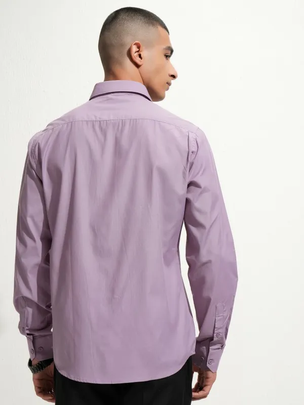 Highlander Men Lavender Slim Fit Casual Shirt