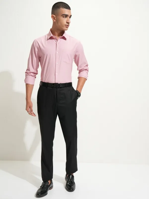 Highlander Men Pink Slim Fit Casual Shirt
