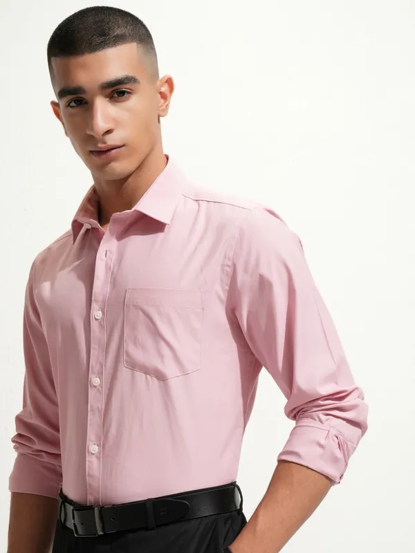 Highlander Men Pink Slim Fit Casual Shirt