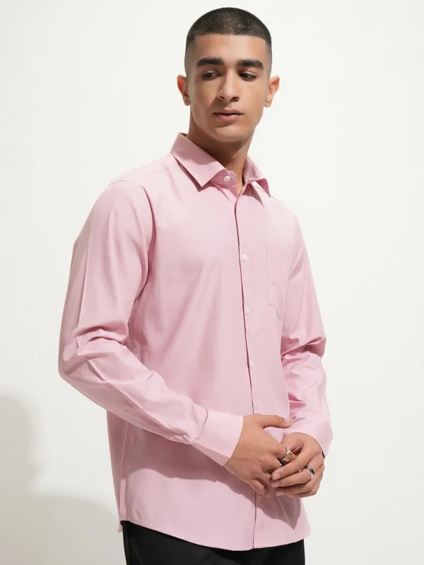 Highlander Men Pink Slim Fit Casual Shirt