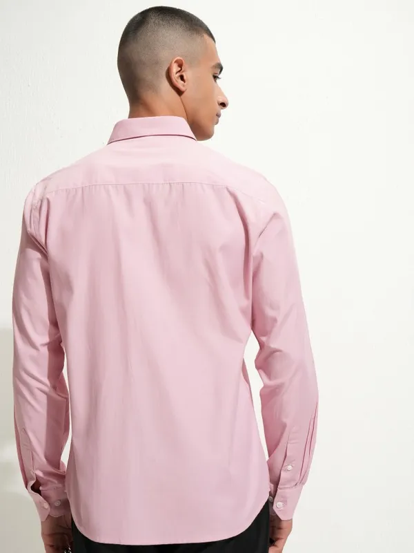Highlander Men Pink Slim Fit Casual Shirt