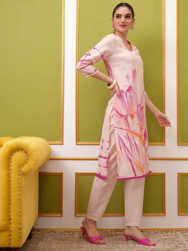 Vishudh Women Pink Printed Kurta Sets