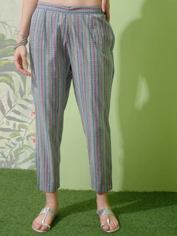 Vishudh Women White Printed Kurta With Trouser And Dupatta