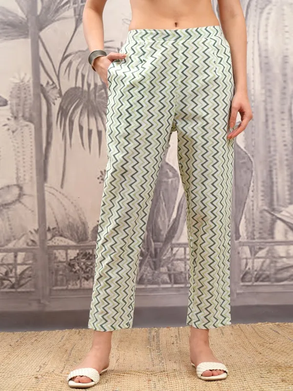 Vishudh Women White Printed Kurta With Trousers And Dupatta