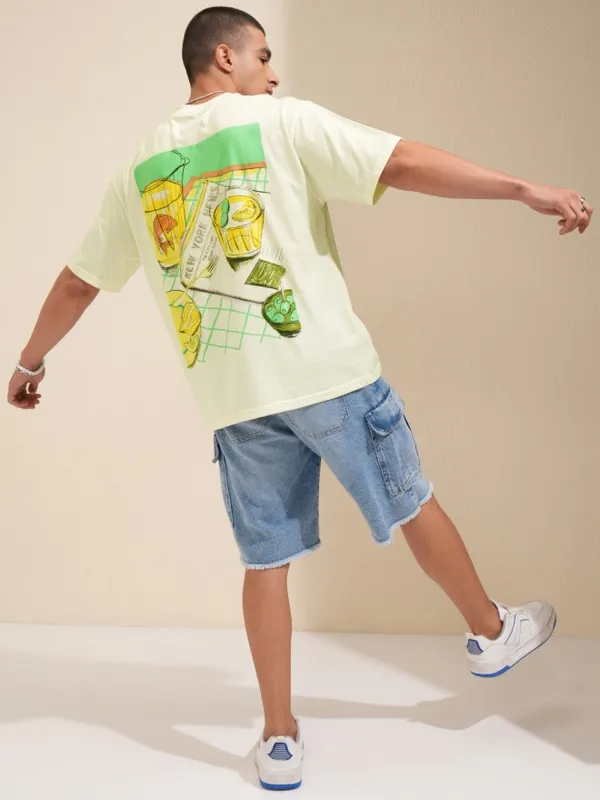 Highlander Men Off White Printed Round Neck Relaxed Fit T-Shirt