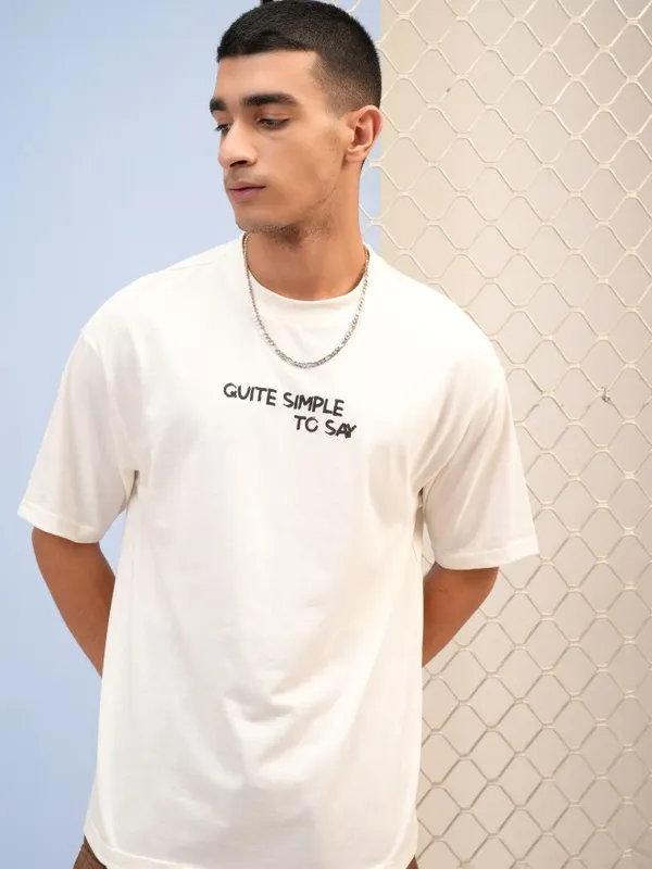  Highlander Men Off White Printed Round Neck T-Shirts
