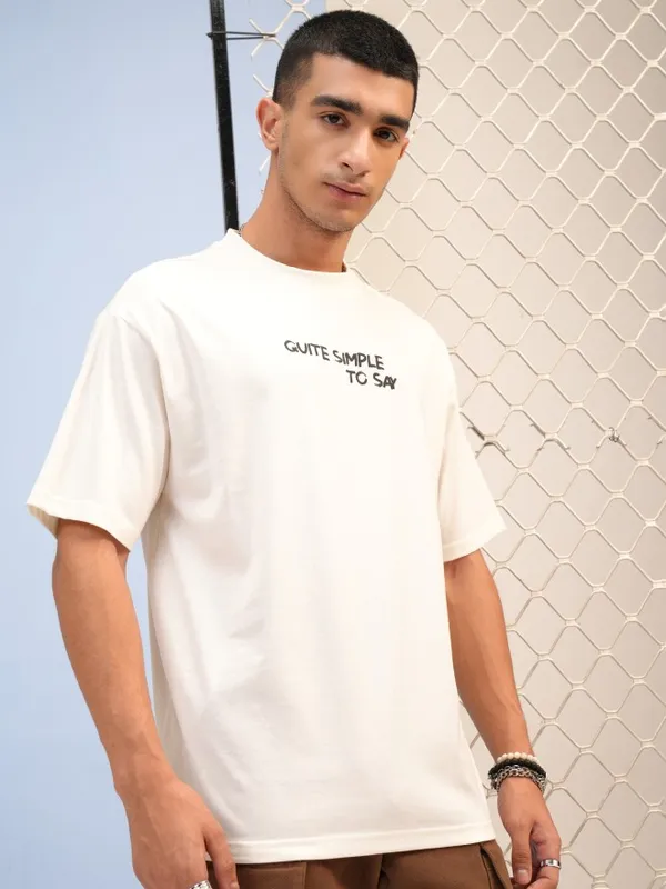  Highlander Men Off White Printed Round Neck T-Shirts