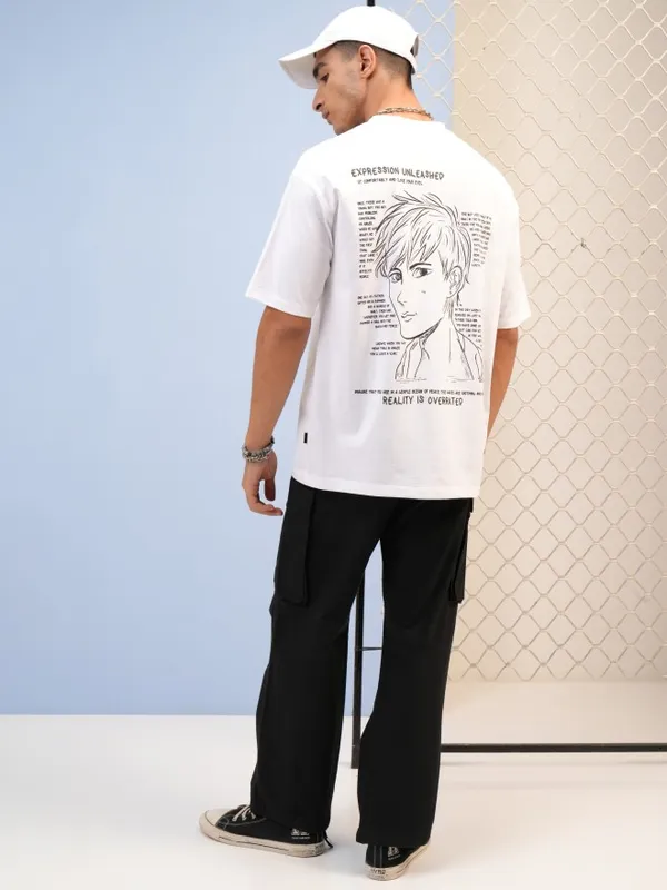  Highlander Men White Printed Round Neck T-Shirts