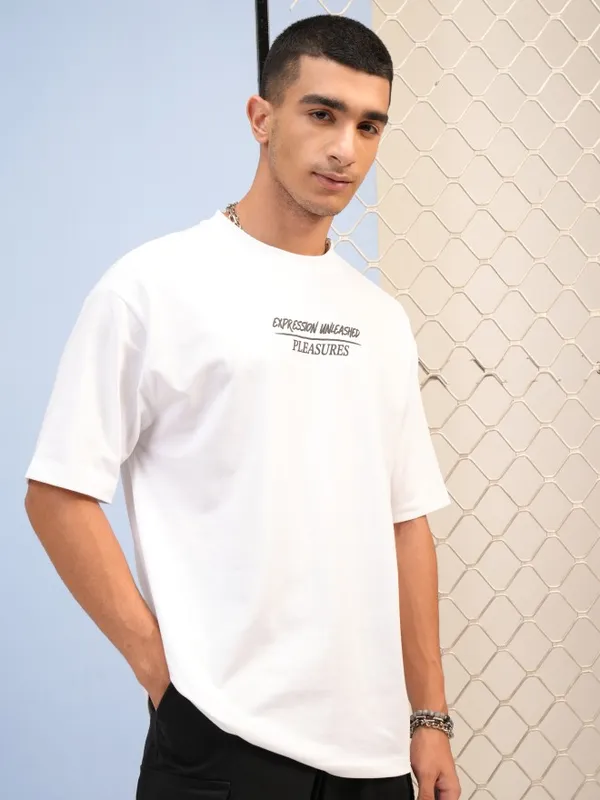  Highlander Men White Printed Round Neck T-Shirts