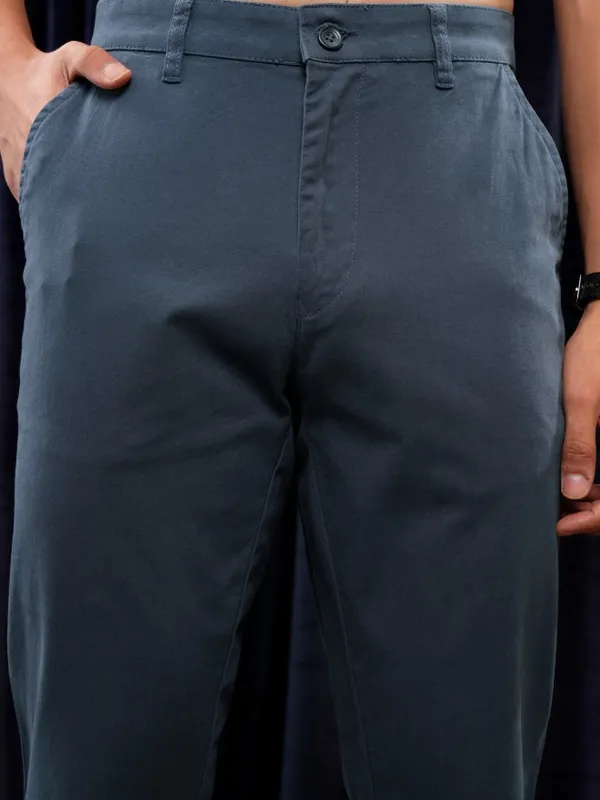 Highlander Men Blue Tapered Fit Chinos Trouser