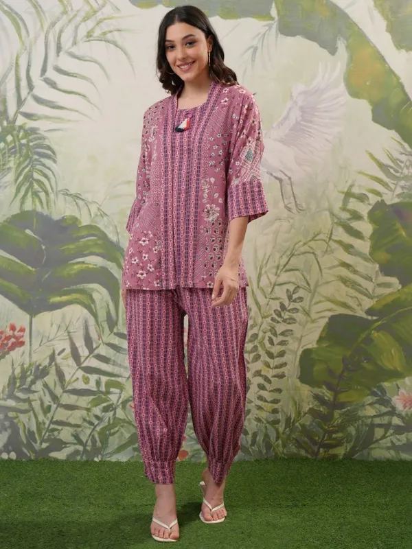 Vishudh Women Pink Top With Trouser