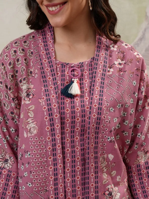 Vishudh Women Pink Top With Trouser