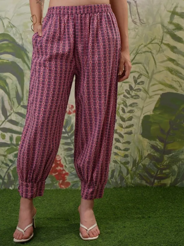 Vishudh Women Pink Top With Trouser