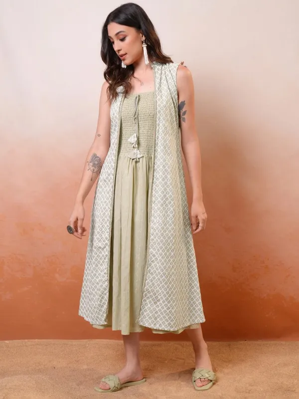 Printed A-Line Dress