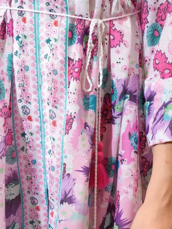 Vishudh women White Printed Shirt Dress