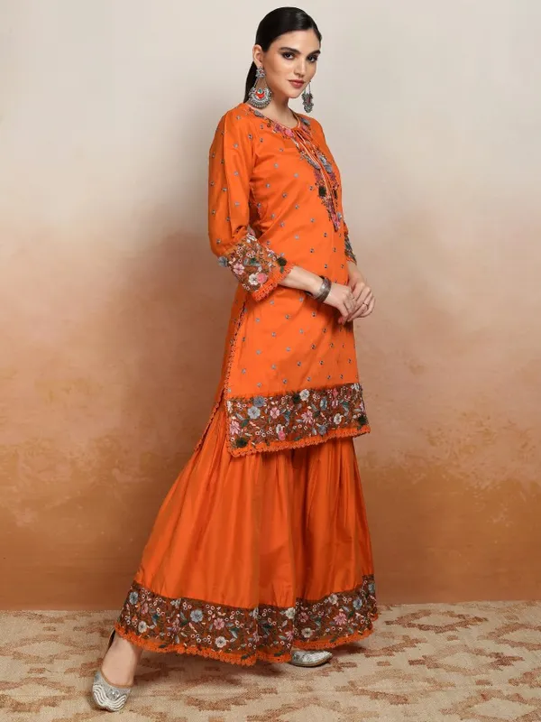 Women Kurta With Sharara & Dupatta