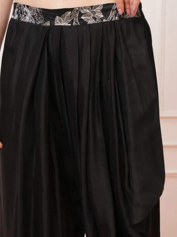Vishudh Women Black Top With Palazzos and Jacket Co-Ords