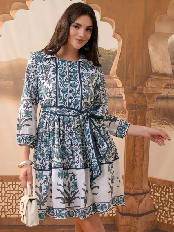 Printed Fit And Flare Dress