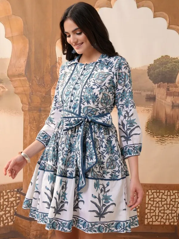 Printed Fit And Flare Dress