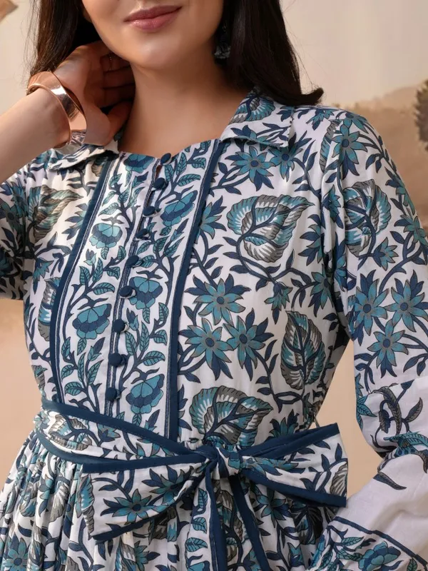 Printed Fit And Flare Dress