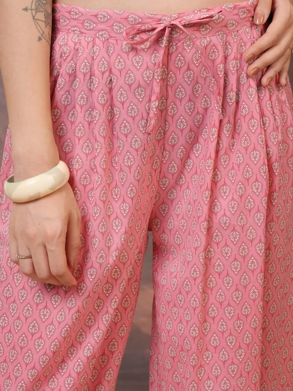  Vishudh Women Peach Printed Kurta Sets