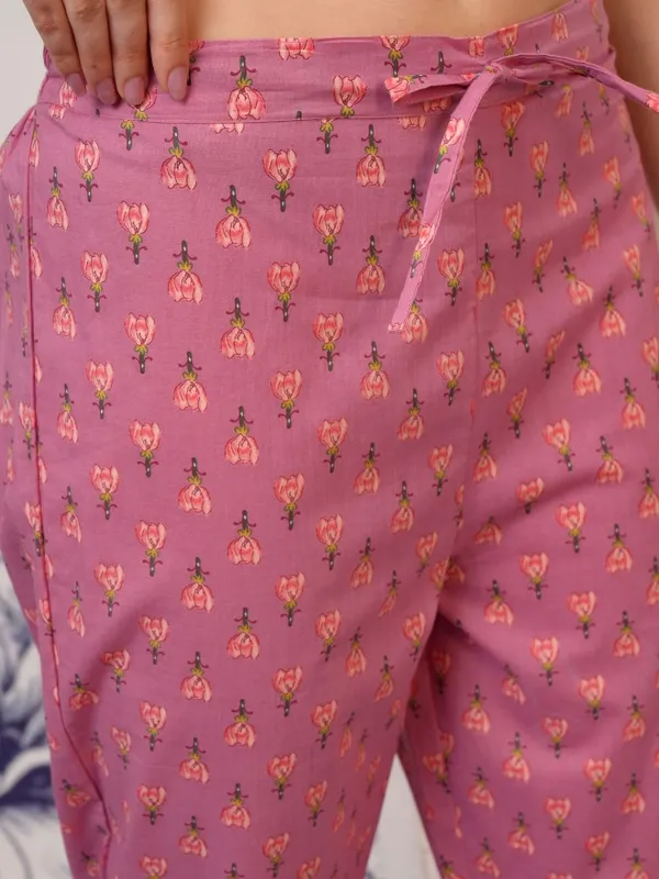 Vishudh Women Pink Embroidered Kurta With Trousers And Dupatta