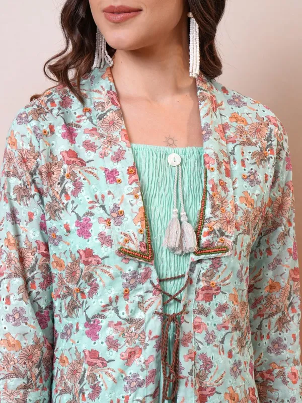 Printed Drop-Waist Dress