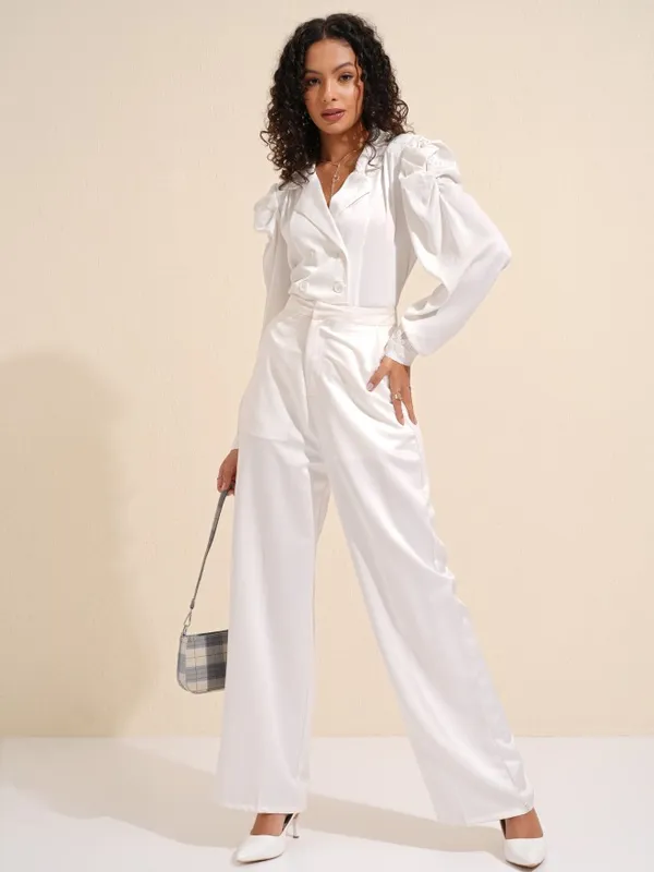 Solid Wrap Blazer Top