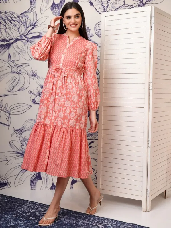 Printed Fit and Flare Dress