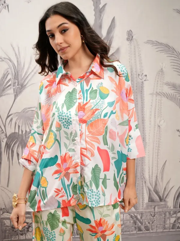 Vishudh Women Multi Shirt With Trousers Co-Ords