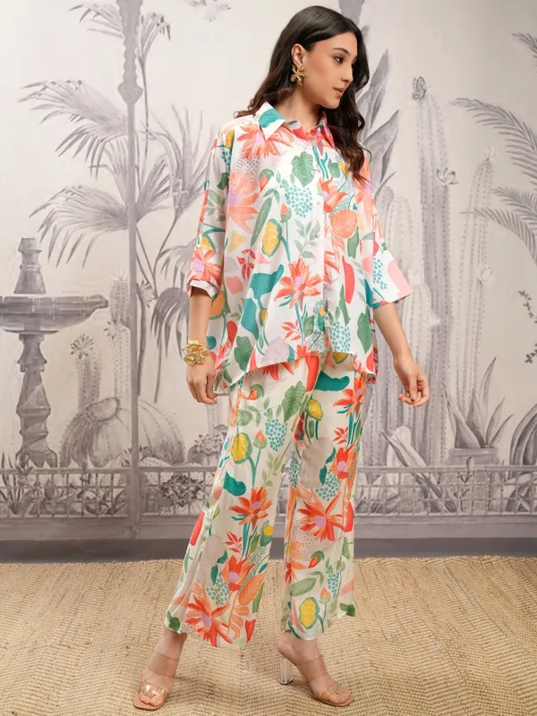Vishudh Women Multi Shirt With Trousers Co-Ords