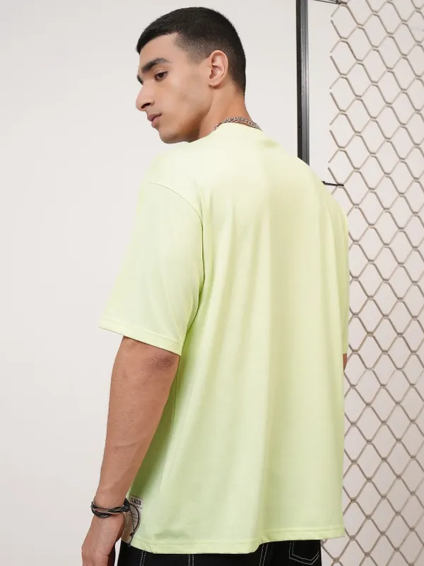  Highlander Men Lime Green Printed Round Neck T-Shirts