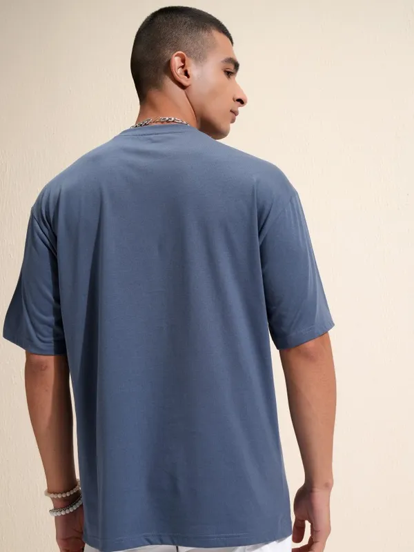 Highlander Men Blue Printed Relaxed Fit T-Shirt