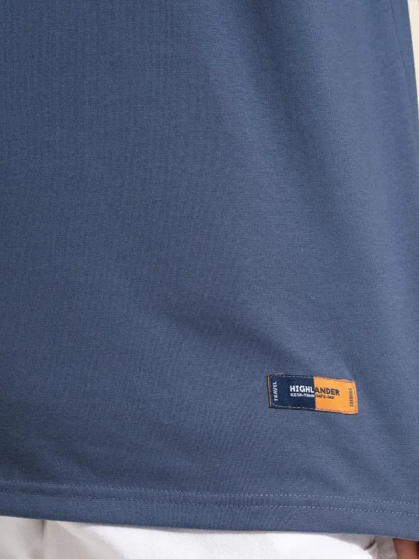Highlander Men Blue Printed Relaxed Fit T-Shirt