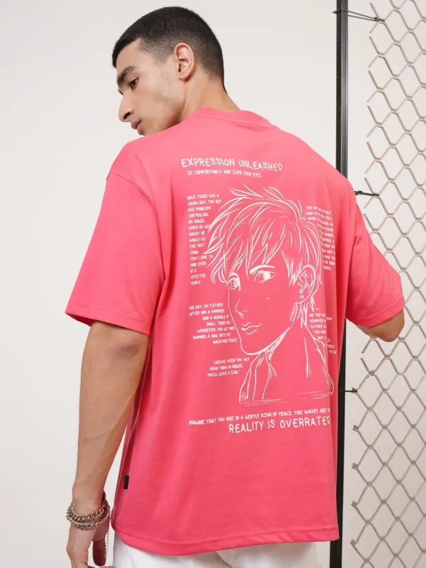  Highlander Men Rose Printed Round Neck T-Shirts
