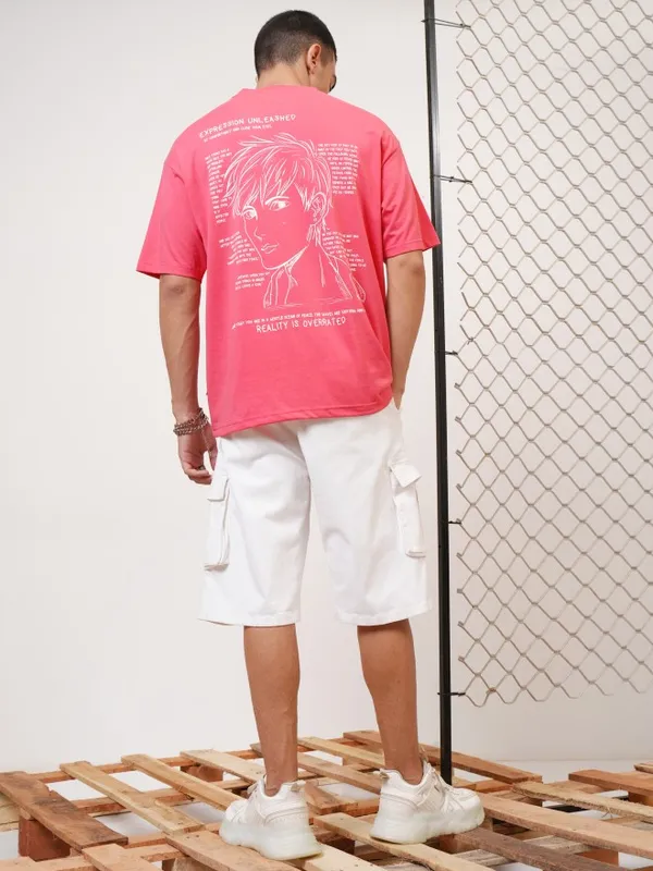  Highlander Men Rose Printed Round Neck T-Shirts