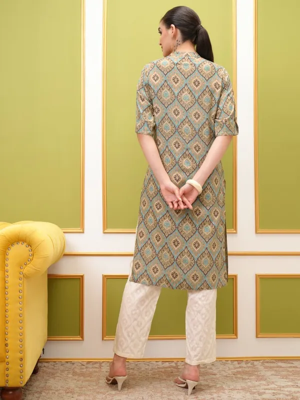  Vishudh Women Brown Printed Straight Kurtas