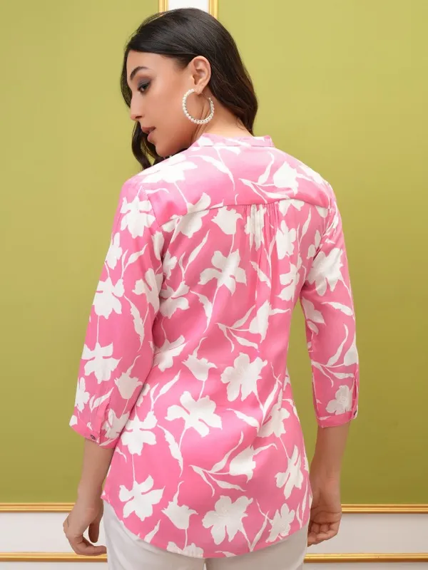  Vishudh Women Pink Printed Shirt Style Tops