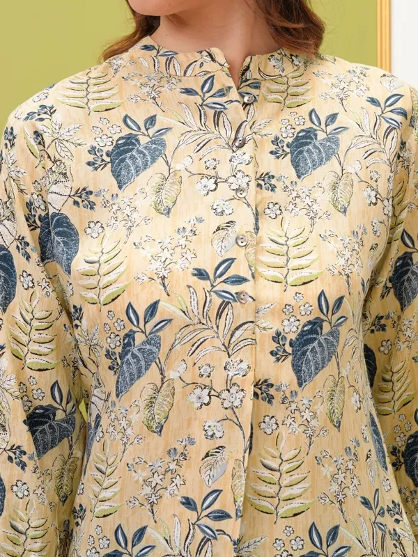  Vishudh Women Yellow Printed Shirt Style Tops