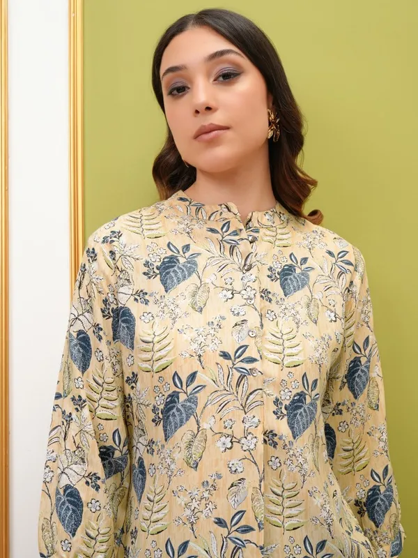  Vishudh Women Yellow Printed Shirt Style Tops