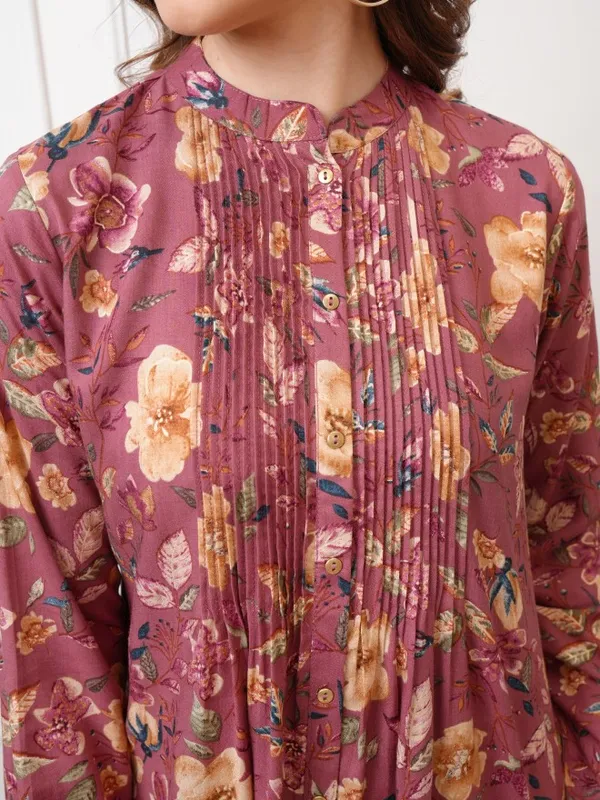 Vishudh Women Brown Printed Shirt Style Top