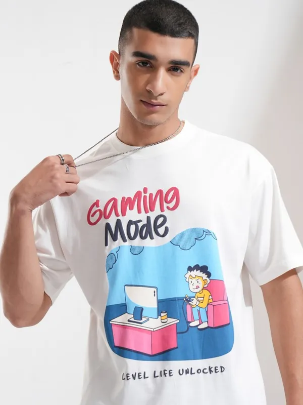 Highlander Men Off White Printed Relaxed Fit T-Shirt