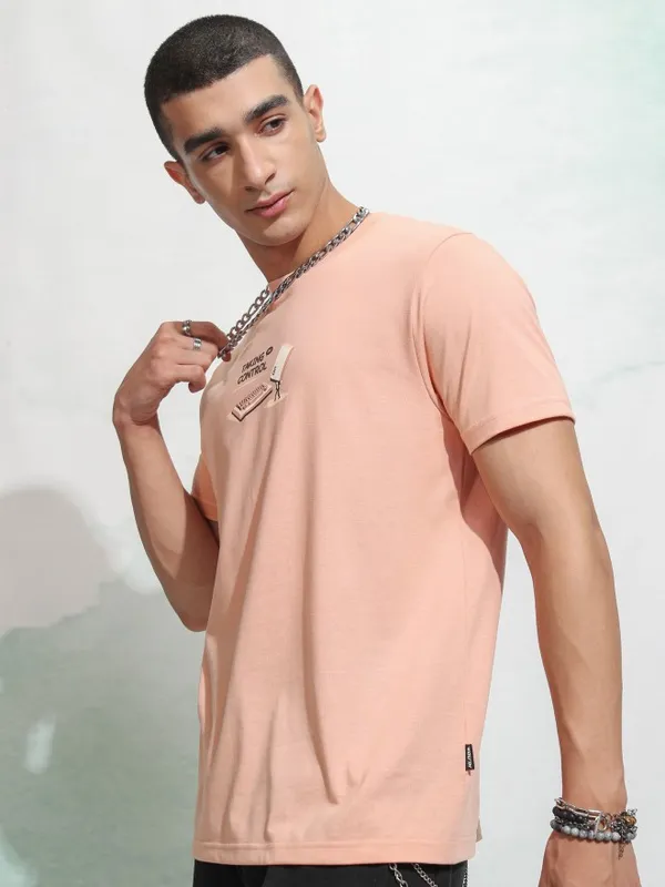 Highlander Men Coral Printed Round Neck Regular Fit T-Shirt