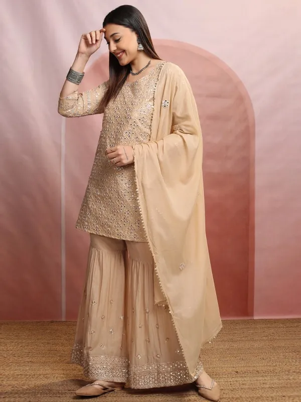 Women Kurta With Sharara And Dupatta
