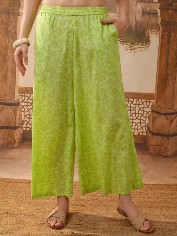 Vishudh Women Green Shirt With Trousers Co-Ords