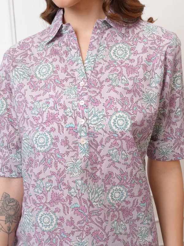 Vishudh Women Lavender Tunic With Trouser